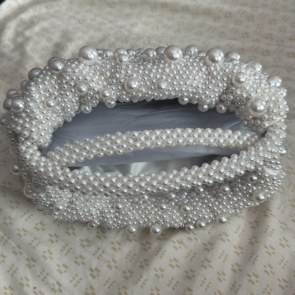 SIMKHAI Ellerie Imitation Pearl Embellished Mini Hobo Bag - Picture 9 of 12